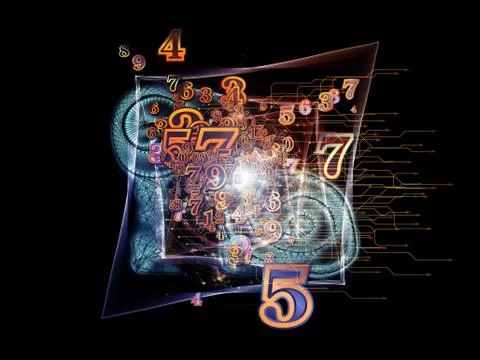 Virtual Life of Numbers 스톡 일러스트