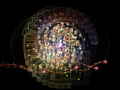 Virtual Life of Numbers Illustrazione stock