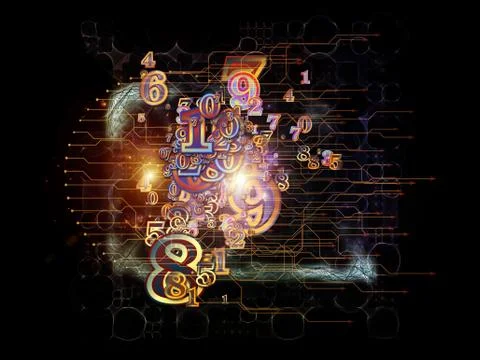 Virtual Life of Numbers Illustrazione stock