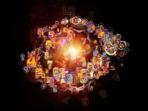 Virtual Life of Numbers Illustrazione stock