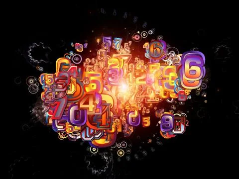 Virtual Life of Numbers Illustrazione stock