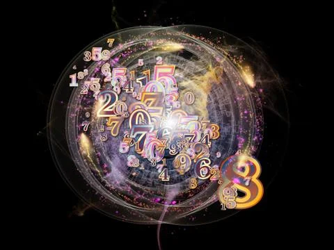 Virtual Life of Numbers 스톡 일러스트