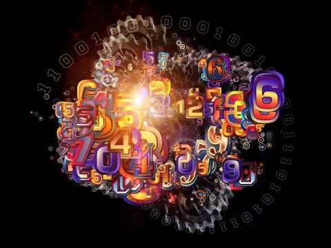Virtual Life of Numbers Illustrazione stock