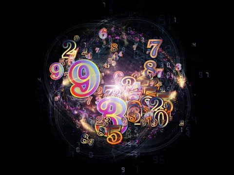 Virtual Life of Numbers 스톡 일러스트