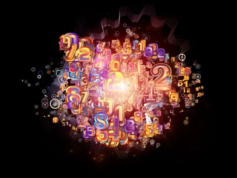 Virtual Life of Numbers 스톡 일러스트