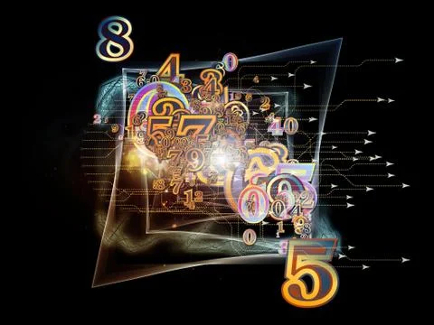 Virtual Life of Numbers Stock Illustration