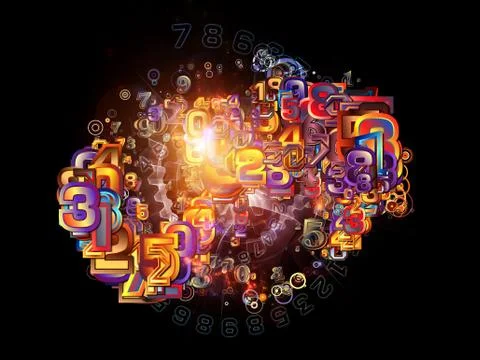 Virtual Life of Numbers Illustrazione stock
