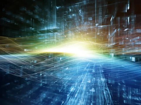 Virtual Life of Wave Particle Stock Illustration