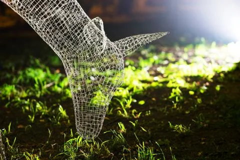 Virtual light deer at light show in Moscow backdrop Stock Photos