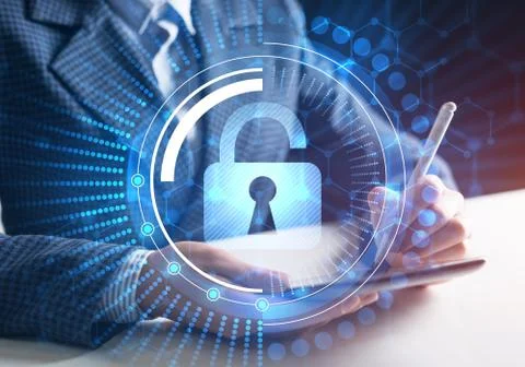 Virtual locking mechanism to access resources Stock Photos