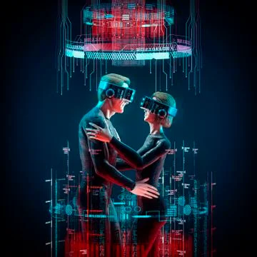 Virtual love concept Illustrazione stock