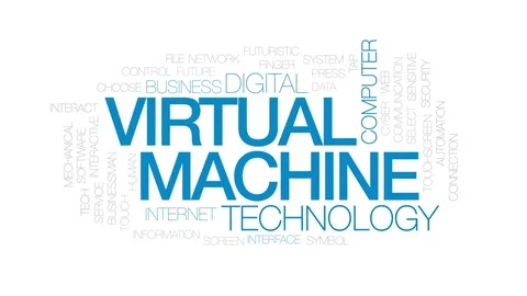 Virtual machine animated word cloud, tex... | Stock Video | Pond5