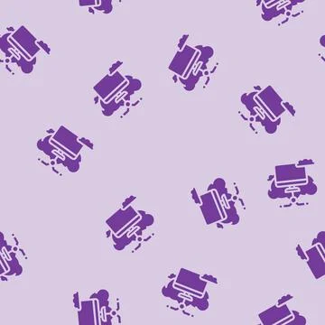 Virtual machine cloud computing glyph vector seamless pattern Stock Illustration