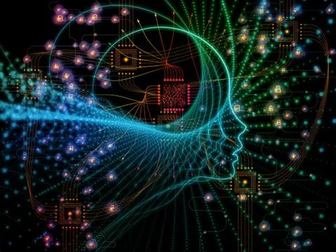 Virtual Machine Consciousness Stock Illustration