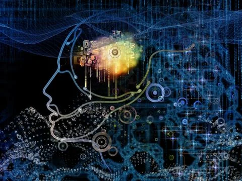 Virtual Machine Consciousness Stock Illustration