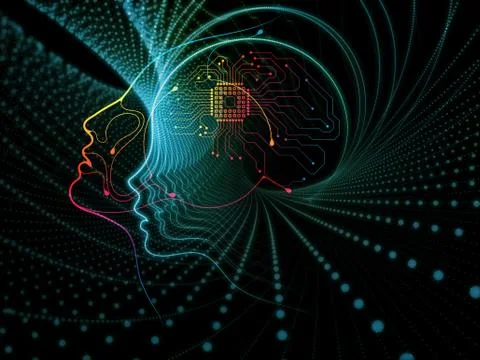 Virtual Machine Consciousness Stock Illustration