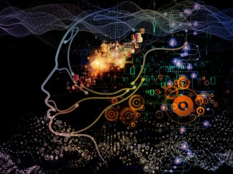 Virtual Machine Consciousness Stock Illustration