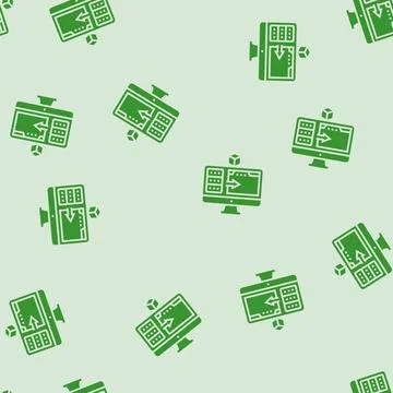 Virtual machine data center glyph seamless pattern Illustrazione stock