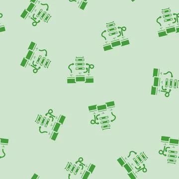 Virtual machine data center glyph vector seamless pattern Stock Illustration