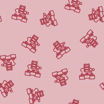 Virtual machine data center line vector seamless pattern Illustrazione stock