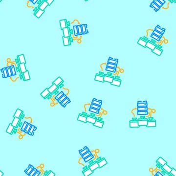 Virtual machine data center vector seamless pattern Stock Illustration