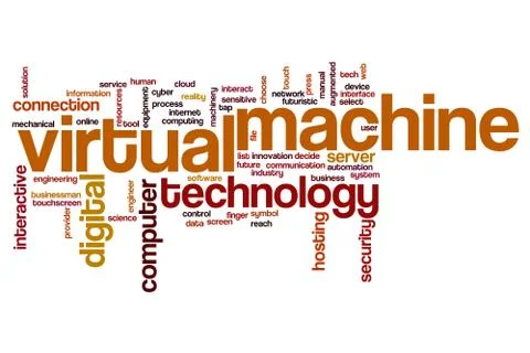 Virtual machine word cloud Stock Illustration