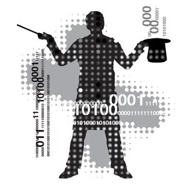 Virtual magician Stock Illustration