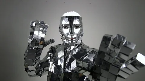 Virtual man in mirror mask Stock Footage 91659299