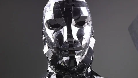 Virtual man in mirror mask Stock Footage 91659438