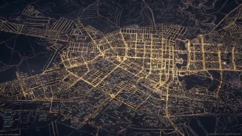 Virtual map, a digitally generated video Stock Footage 263705076