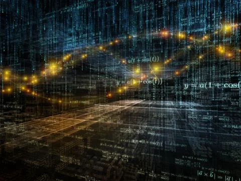 Virtual Mathematics 스톡 일러스트