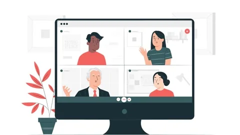 Virtual Meeting and Collaboration Animation Stock Footage 301590848