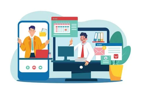 Virtual meeting Stock Illustration