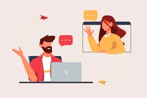 Virtual Meeting Stock Illustration