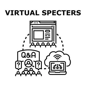 Virtual meeting online learning and question answer session 库存插图