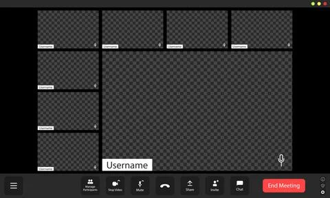 Virtual meeting platform during a collaborative online session with multipl.. Illustrazione stock