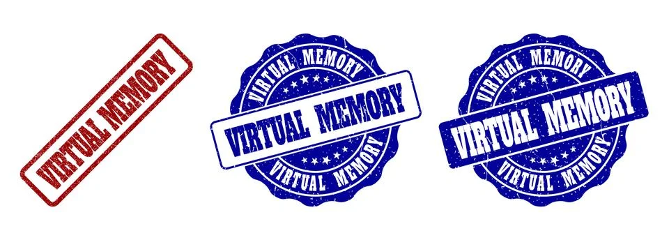 VIRTUAL MEMORY Grunge Stamp Seals Stock Illustration