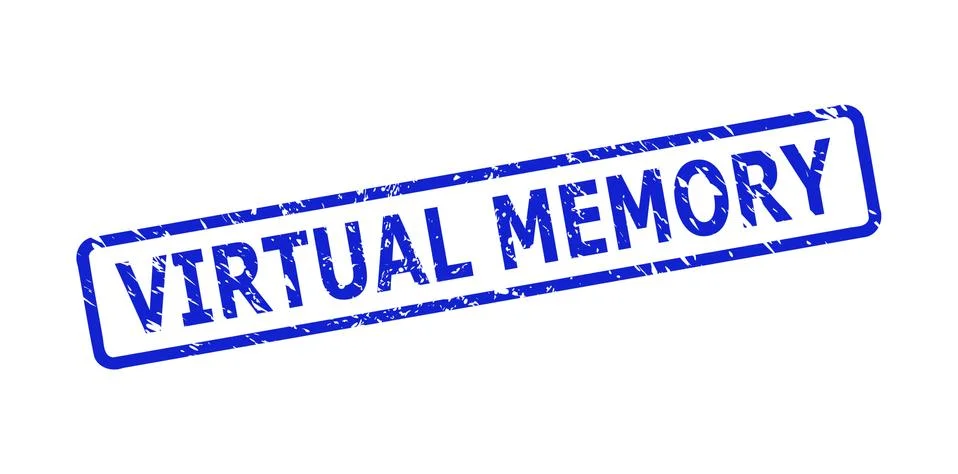 VIRTUAL MEMORY Watermark with Grunge Surface and Rounded Rectangle Frame Illustrazione stock
