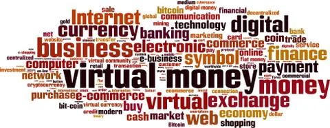 Virtual money word cloud 스톡 일러스트