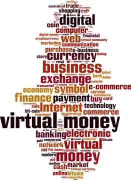 Virtual money word cloud Stock Illustration