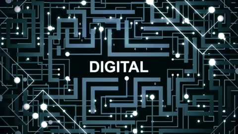 Virtual Motherboard Background with Digital Title Animation 스톡 동영상 117351146