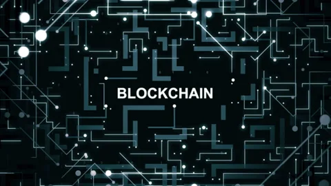 Virtual Motherboard Digital Background with Blockchain Title Animation Stock Footage 117349845