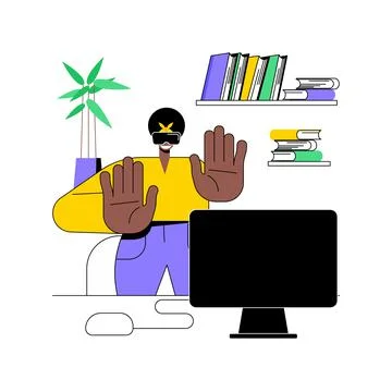 Virtual museum visit isolated cartoon vector illustrations. Stock Illustration