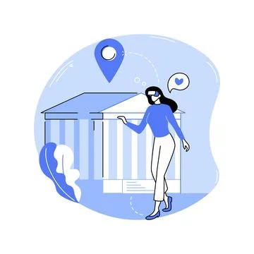 Virtual museum visit isolated cartoon vector illustrations. Stock Illustration