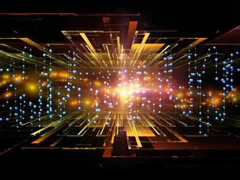 Virtual Network Background Stock Illustration