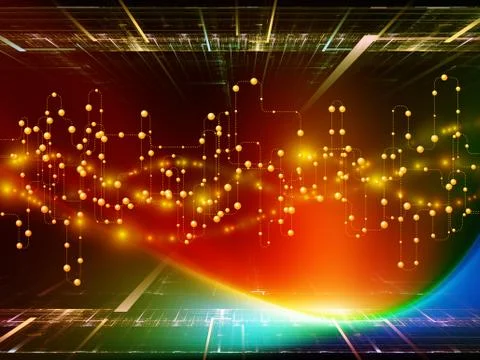Virtual Network Background Stock Illustration