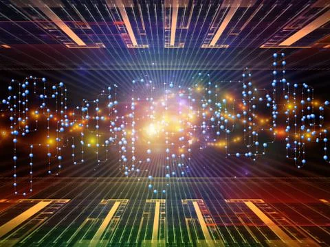 Virtual Network Background Stock Illustration