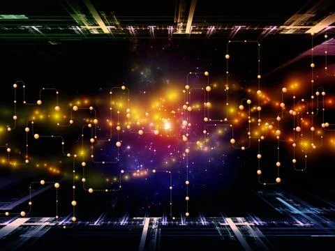 Virtual Network Background Stock Illustration