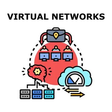 Virtual networks system implementing distributed computing connection 库存插图