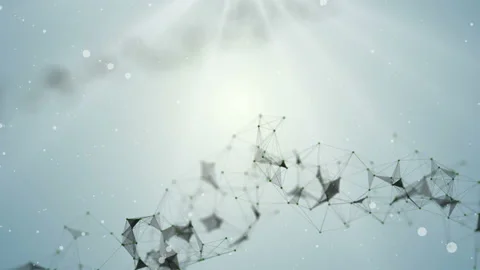 Virtual neurons firing in an artificial intelligence deep learning neural Stock Footage 112922722